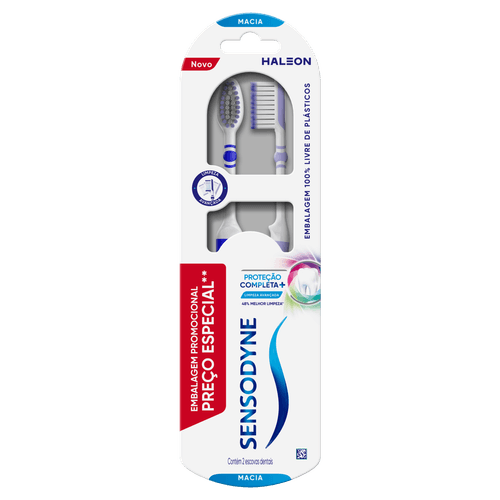 Escova Dental Sensodyne Proteção Completa+ Limpeza Avançada Macia - 2 unidades