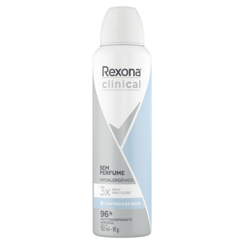 Desodorante Antitranspirante Aerosol Rexona Clinical Sem Perfume - 150ml