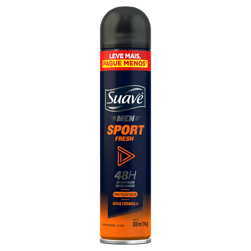 Desodorante Antitranspirante Aerossol Suave Men Sport Fresh 200ml
