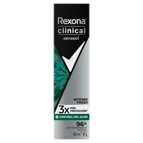 Desodorante Antitranspirante Aerossol Rexona Clinical Intense Fresh Masculino 150ml
