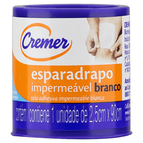 Esparadrapo Cremer Impermeavel Branco 2,5Cmx0,9Mt - Cremer