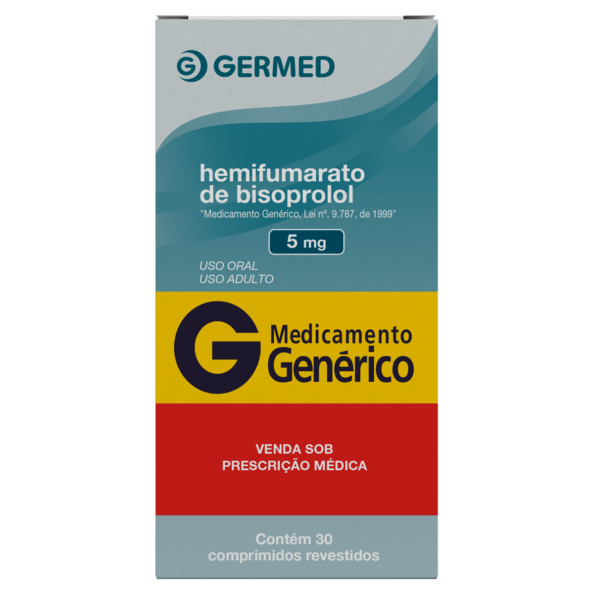 Encontraproduto.com.br - Hemifumarato de Bisoprolol 5mg Germed 30 Comprimidos Revestidos