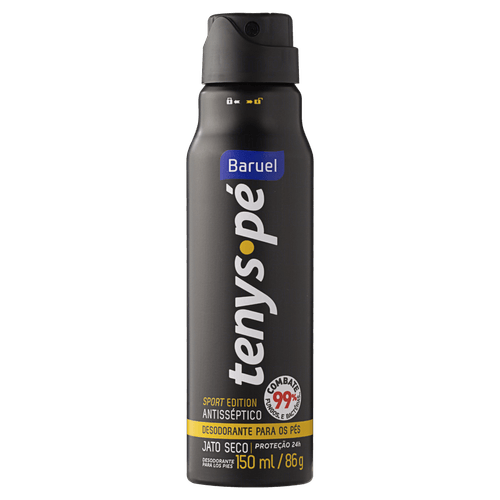 Desodorante Jato Seco para os Pés Baruel Tenys Pé Sport Edition Frasco 150ml Spray