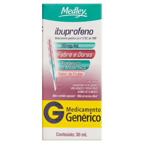 Ibuprofeno 50mg - Gotas - Genérico Medley - 30ml