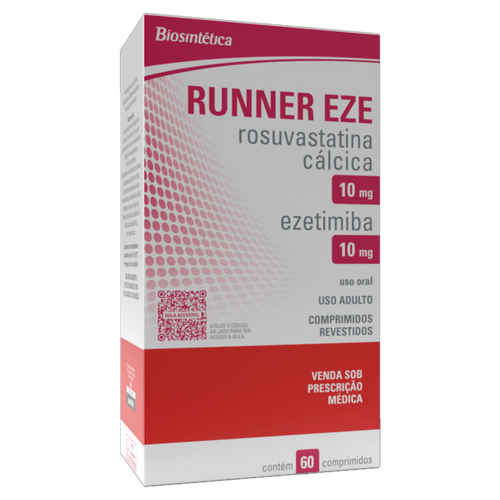 Runner Eze Rosuvastatina Cálcica 10mg + Ezetimiba 10mg - 60 comprimidos