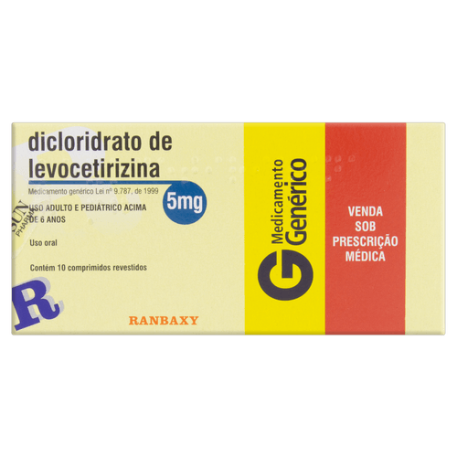 Dicloridrato De Levocetirizina 5Mg Com 1