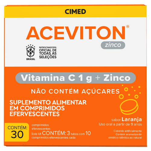 Aceviton Zinco 1g 30 Comprimidos Efervescente