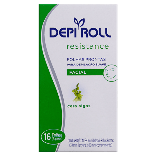 Folhas Prontas Depilatório Depi Roll-On Facial Algas 8 Pares - Depi Roll