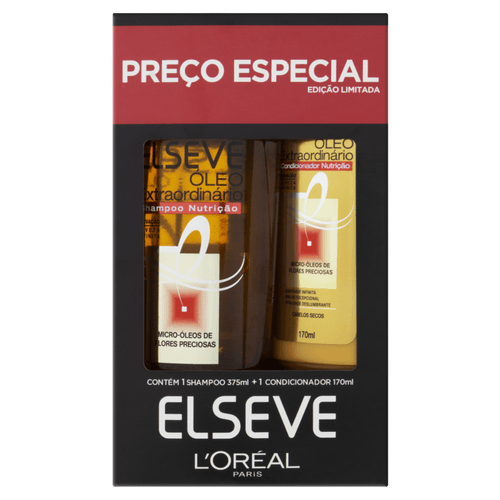Kit Shampoo Elseve Óleo Extra 375Ml + Condicionador 170Ml - Elseve