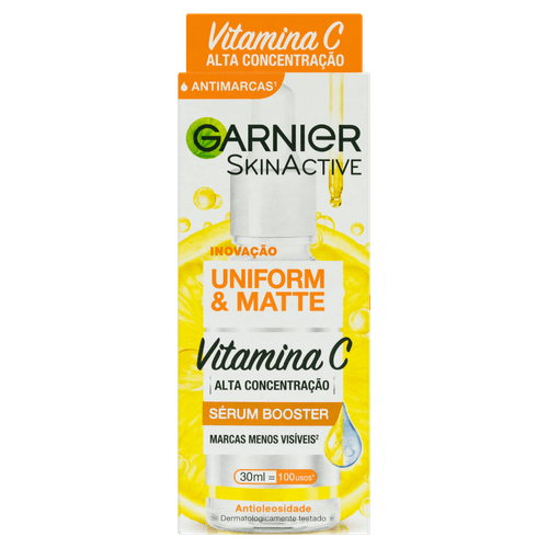 Sérum Facial Antimarcas Garnier Uniform & Matte Vitamina C, 30ml