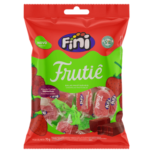 Bala Vegana Frutiê Frutas Vermelhas 70g