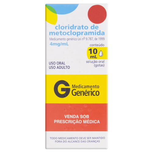 Cloridrato Metoclopramida 4mg/ml Frasco 10ml Pharlab