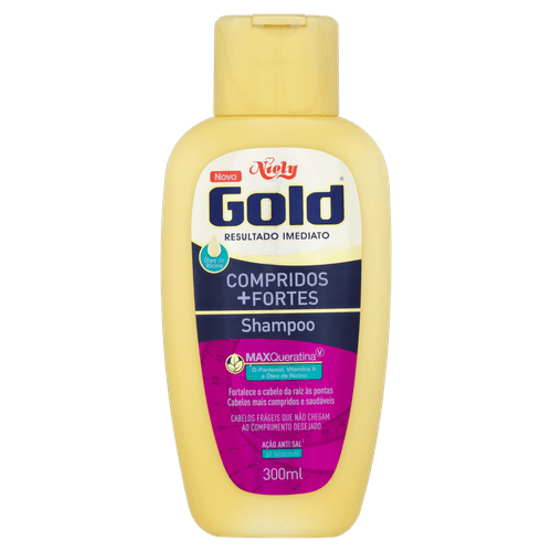 Shampoo Niely Gold Compridos + Fortes 300Ml - Niely Gold