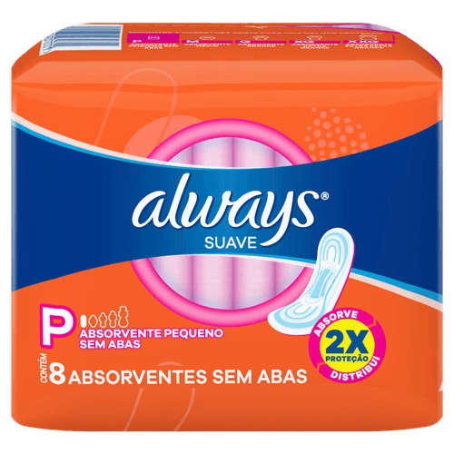 Absorvente Always Super Proteção Suave Sem Abas 8 Unidades