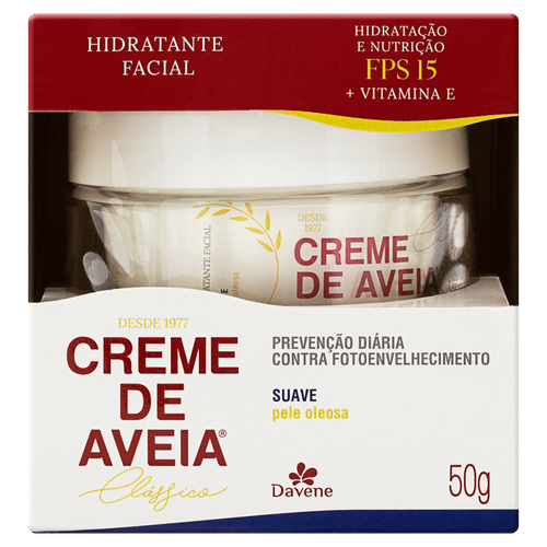 Hidratante Facial Davene Aveia Suave Fps15 50G - Davene