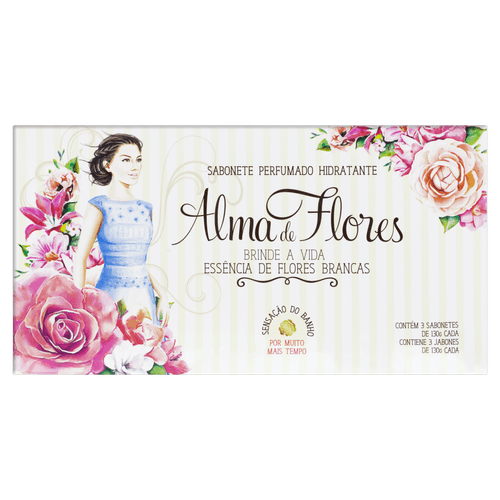 Kit Sabonete Alma De Flores Branco 130G 3Un - Alma De Flores