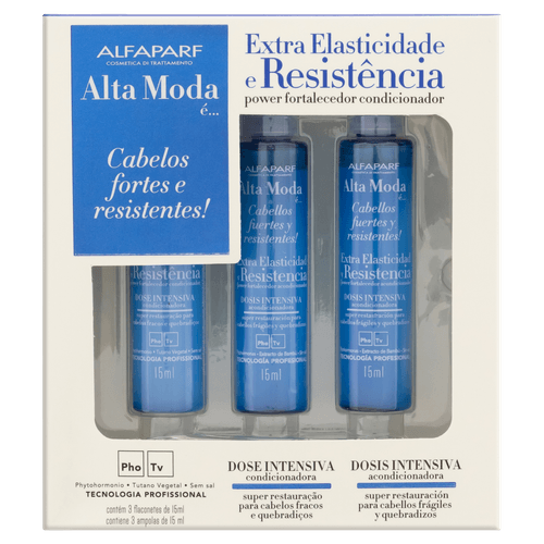 Kit Ampolas Altamoda Extra Elastici Resistencia 15Ml 3Un - Altamoda