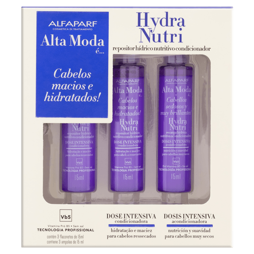 Kit Ampolas Altamoda Hydra Nutri 15Ml 3Un - Altamoda
