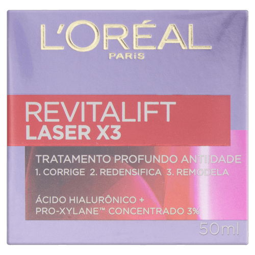 Creme Facial Anti-idade L'Oréal Paris Revitalift Laser X3 Diurno, 50ml