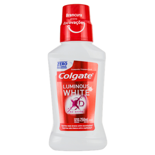 Enxaguante Bucal Zero Álcool Colgate Luminous White Frasco 250ml