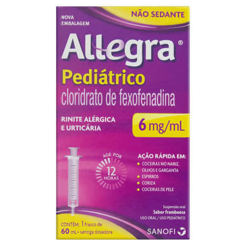 Allegra Pediátrico 6mg/ml 60ml - Antialérgico Infantil