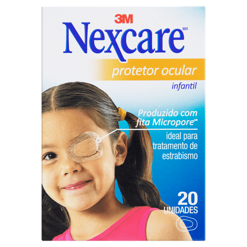 Protetor Ocular Infantil Micropore Nexcare 63mm x 45mm Caixa 20 Unidades
