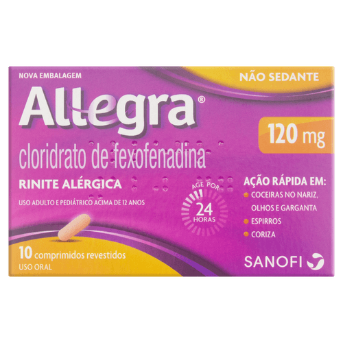 Antialérgico Allegra 120mg - 10 comprimidos