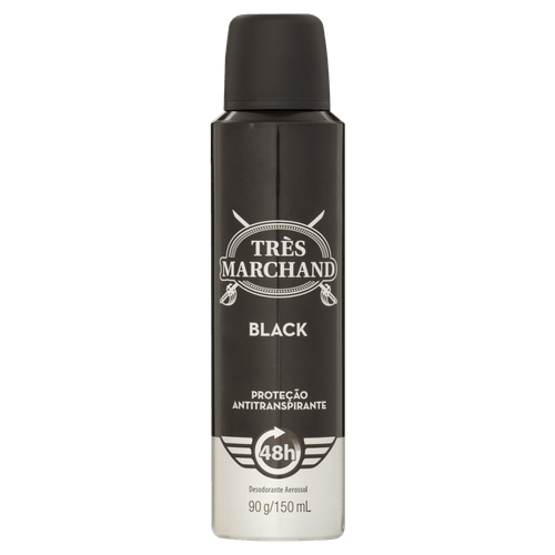 Desodorante Tres March Aerosol Black 123G - Tres Marchand