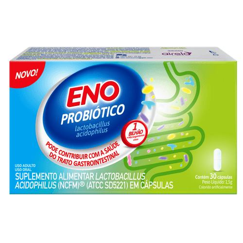 Eno Probiótico Suplemento Alimentar para Saúde Gastrointestinal - 30 cápsulas