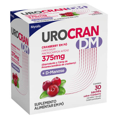 Suplemento Alimentar Urocran DM Pó 375mg Cranberry - 30 sachês