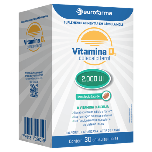VIT D 2000 UI 30 CAPSULAS