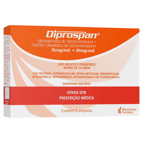 Anti-inflamatório Diprospan Betametasona Hypera 5mg/ml + 2mg/ml Suspensão Injetável 1ml
