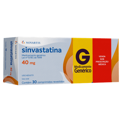 Sinvastatina 40mg Sandoz 30 Comprimidos Revestidos