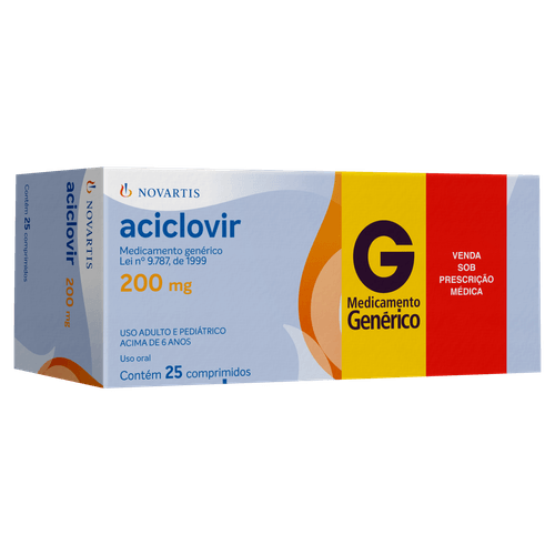 Antiviral Aciclovir Novartis 200mg Comprimido 25 Unidades