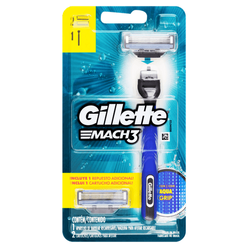Kit 1 Aparelho Recarregável + 2 Cargas para Barbear Gillette Mach2