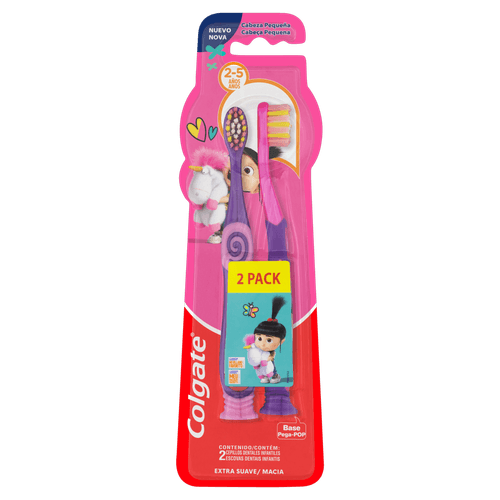 Escova Dental Infantil Extramacia Meu Malvado Favorito Colgate Cabeça Pequena 2 Unidades