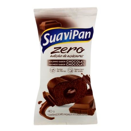 Bolinho de Chocolate com Recheio de Chocolate Zero Açúcar - 40g
