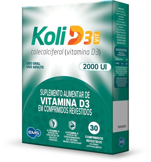 Vitamina D Koli D3 2000Ui 30 Comprimidos