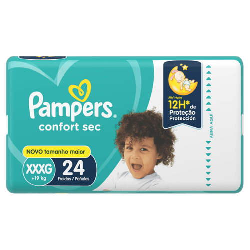 Fralda Descartável Infantil Pampers Confort Sec XXXG 24 Unidades