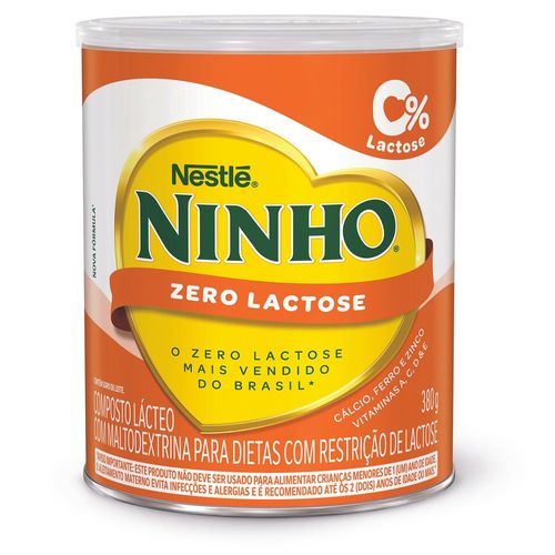 Composto Lácteo Zero Lactose Ninho Lata 380g