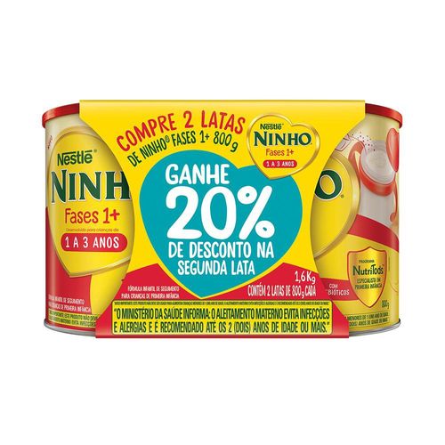 Fórmula Infantil Ninho Fases 1+ Nestlé 800g Lata