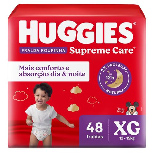 Fralda Huggies Supreme Care XG - Roupinha - 48 unidades