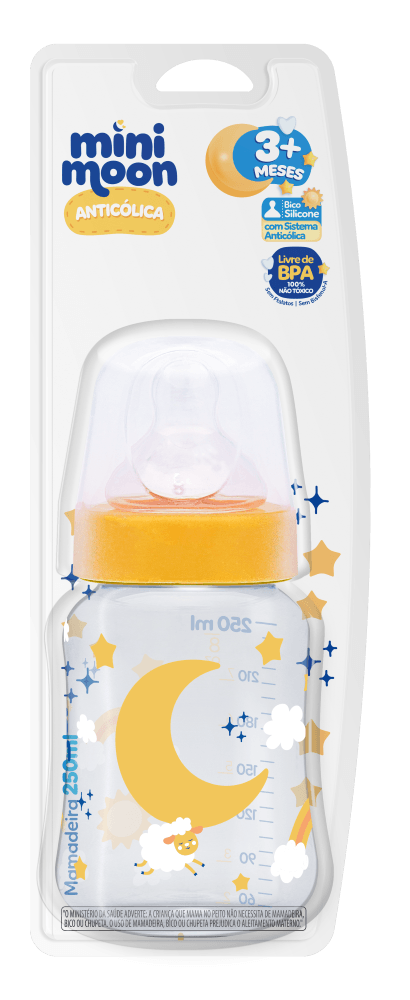 Mamadeira Mini Moon 250ml Anticólica - 1 Unidade