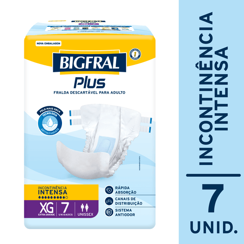 Fralda Descartável para Adulto Bigfral Plus XG - 16 Unidades
