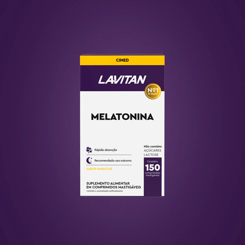 Suplemento Melatonina Lavitan Maracujá 0,21mg Comprimido Mastigável 150 Unidades