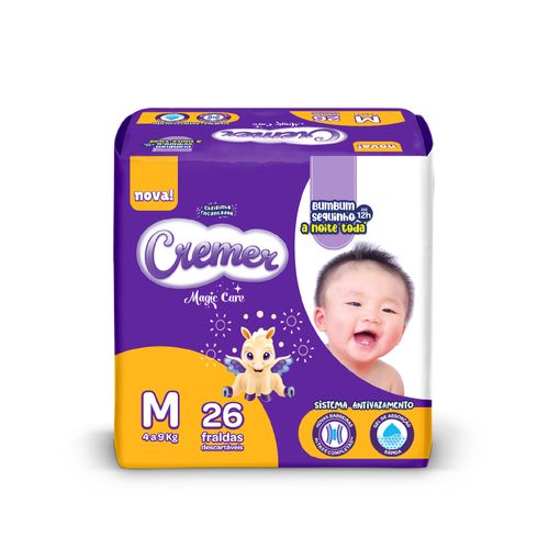 Fralda Descartável Cremer Jumbo M 26 Unidades