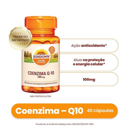 Suplemento Alimentar Sundown CoQ-10 100mg 40 Cápsulas