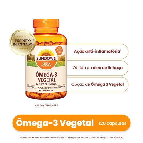 Suplemento Alimentar Sundown Óleo de Linhaça 1000mg 120 Cápsulas