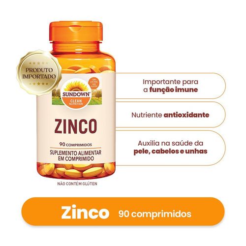 Suplemento Alimentar Sundown Zinco 7mg - 90 Comprimidos
