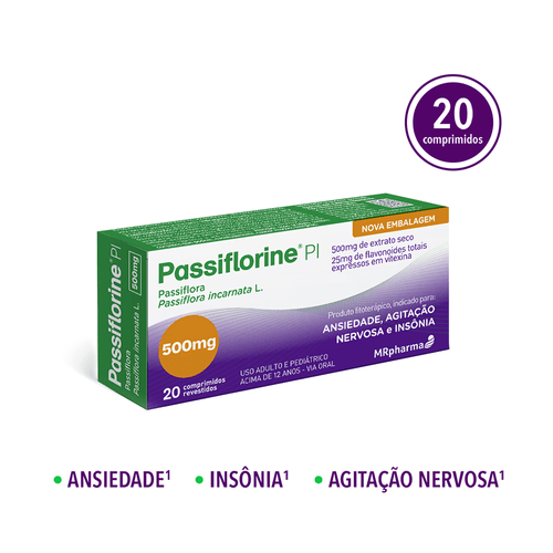 Ansiolitico Cristalia Otc Passiflorine 500mg 20 Comprimidos - Cristalia Otc
